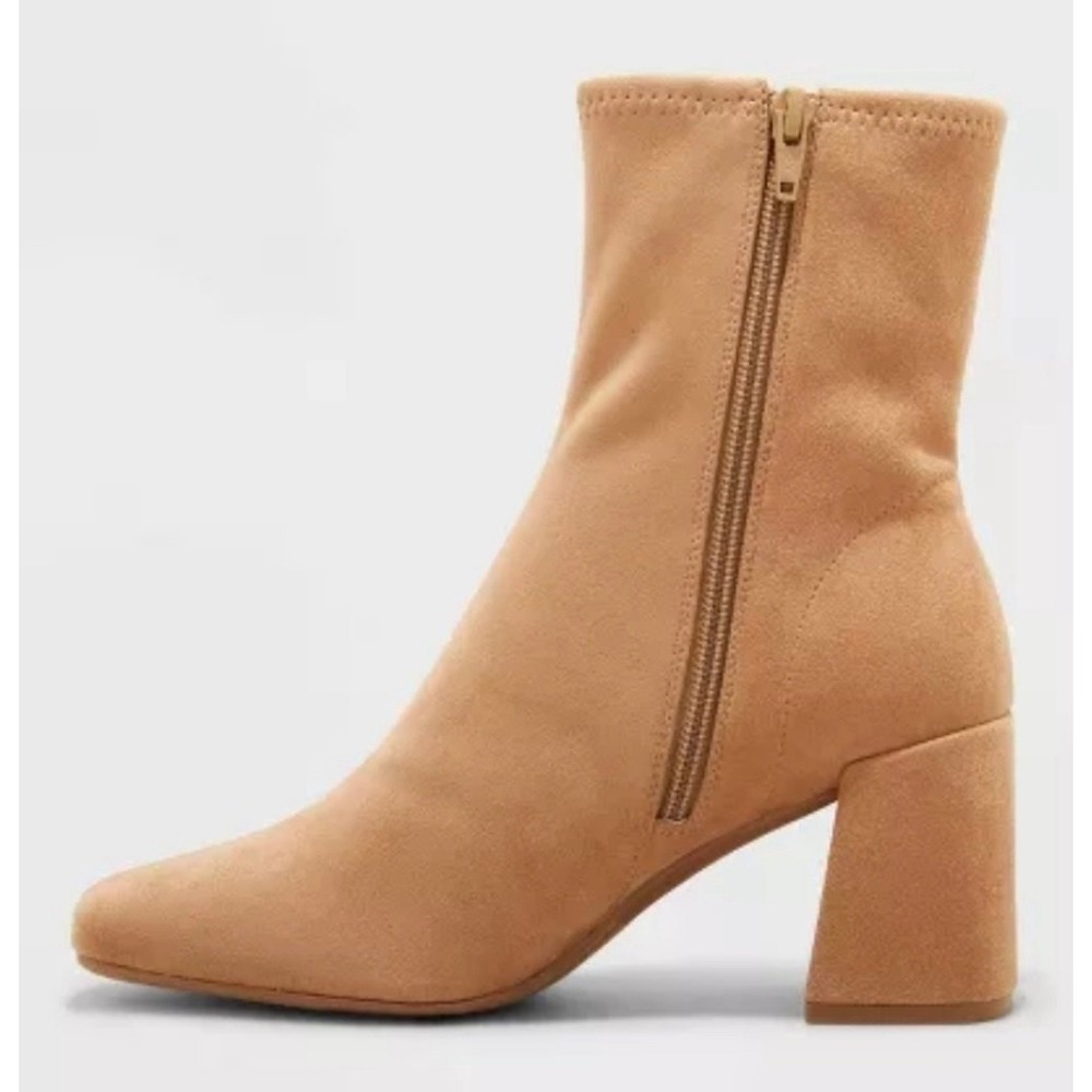 NEW A New Day Women's‎ Chestnut Suede Pippa Stretch Heeled Ankle Boots, Size 10 - Picture 2 of 12
